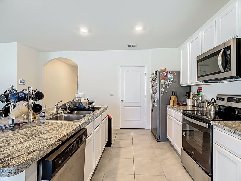 Open-concept living and kitchen